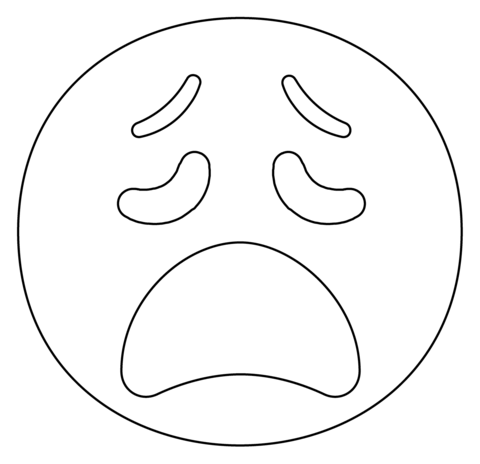 Weary face emoji coloring page free printable coloring pages