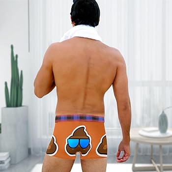 Funny poop emoticon face smiley mens breathable trunks underwear personalized boxer brief multicolor at mens clothing store