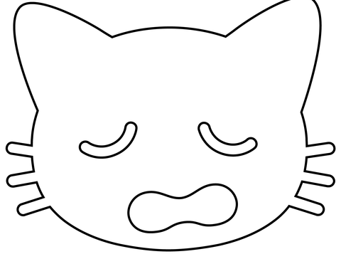 Weary cat emoji coloring page free printable coloring pages
