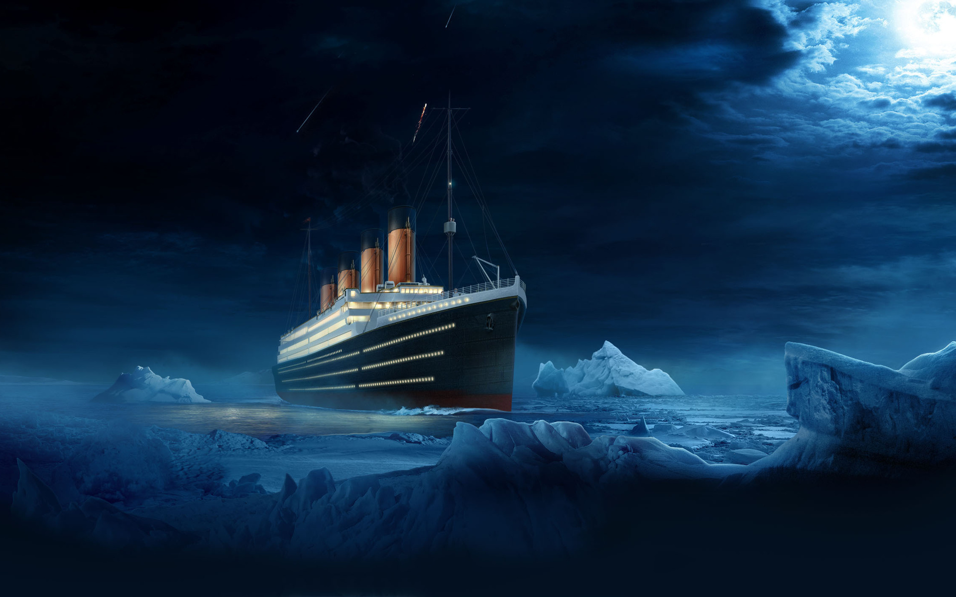 Ship titanic ship titanic water night wallpaper x