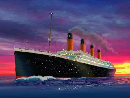 Titanic ship in sea