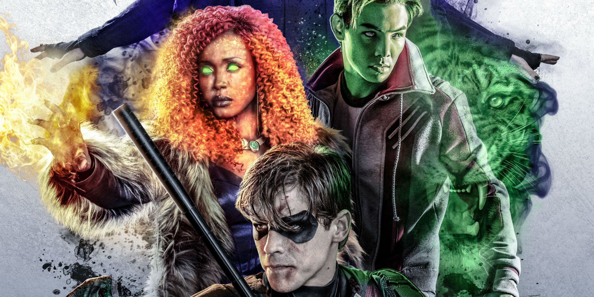 Titans tv show poster spotlights the dc superhero teams powers