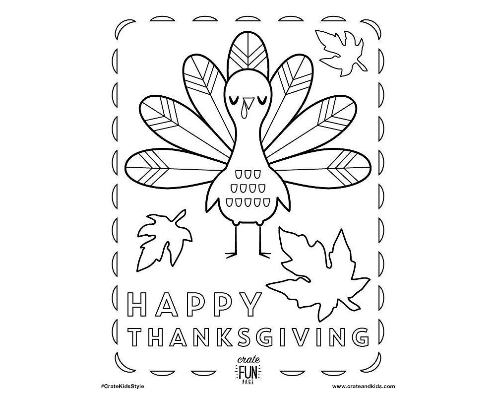 Kids thanksgiving themed free printable coloring page crate kids
