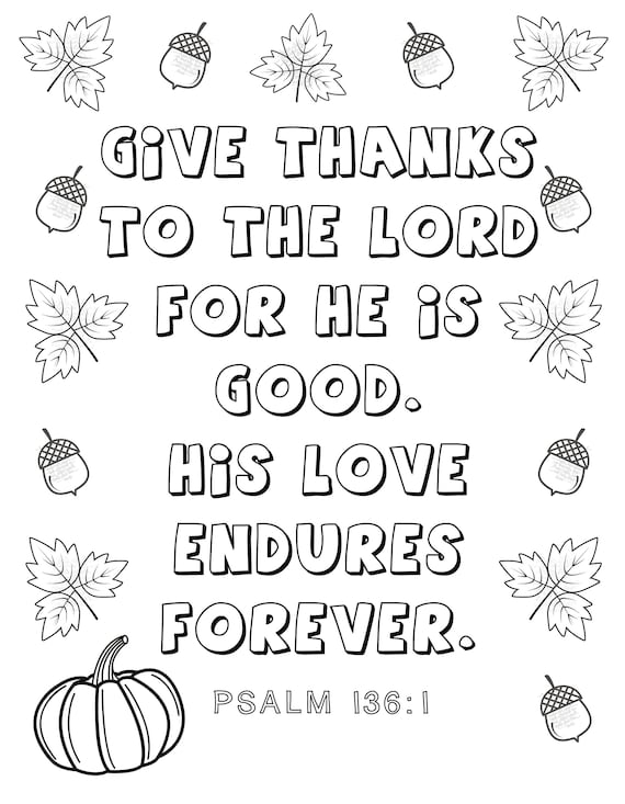 Thanksgiving coloring page bible verse coloring page childrens church sunday school homeschool childrens ministry kids fall coloring
