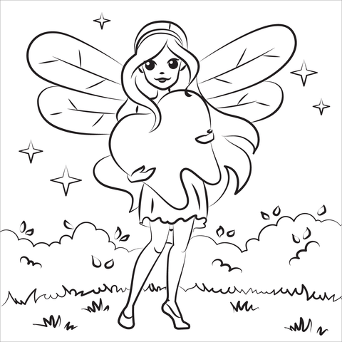 Tooth fairy coloring page free printable coloring pages