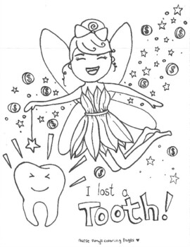 Tooth fairy coloring page by nurse amys coloring pages tpt