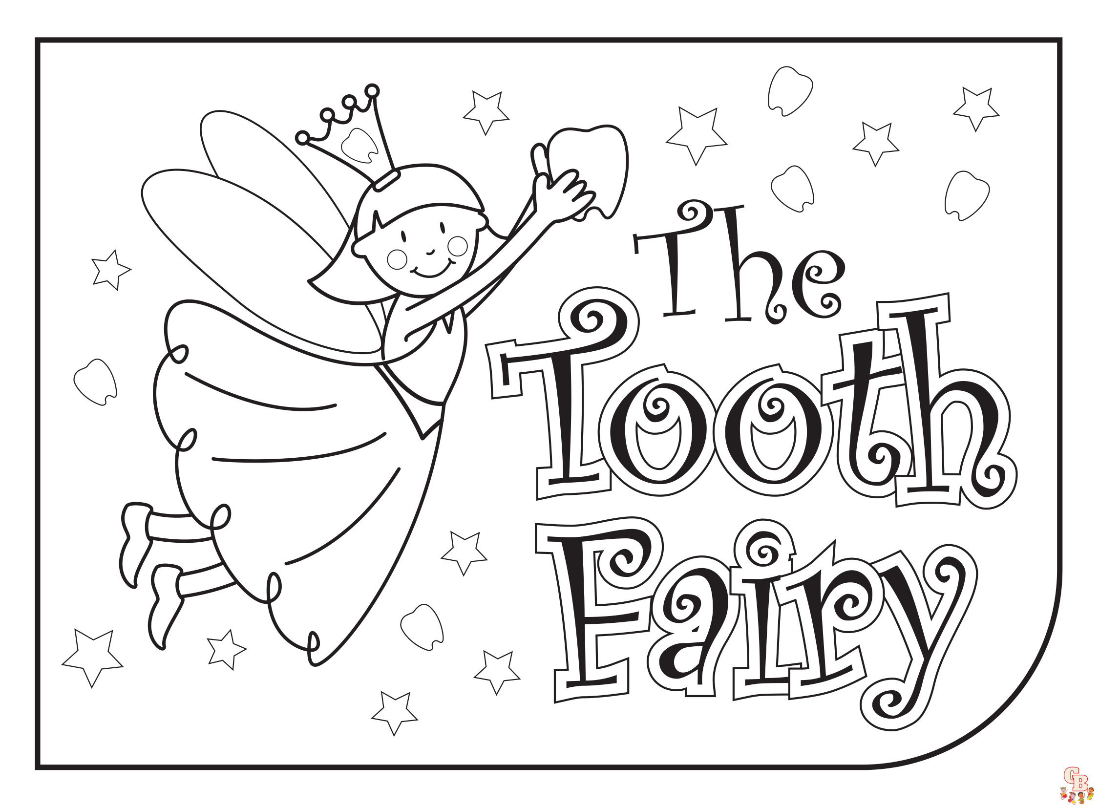 Tooth fairy coloring pages