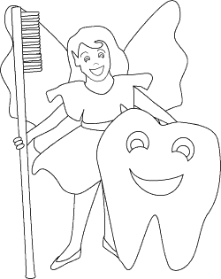 Tooth fairy coloring page printable