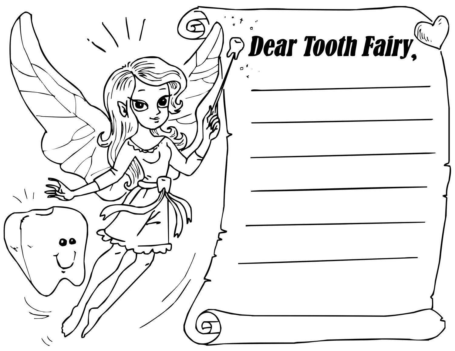 Tooth coloring pages â sew cute patterns
