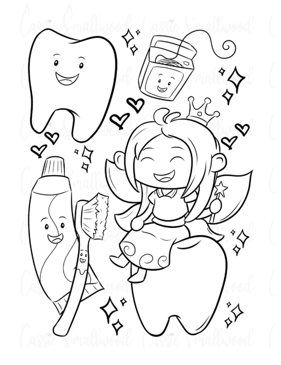 Tooth fairy image coloring page