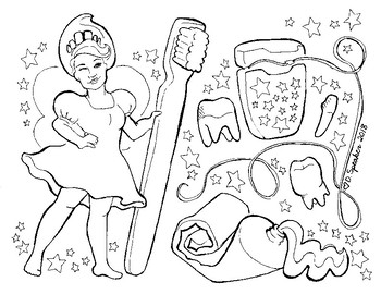 Tooth fairy coloring page by mrsspeaker tpt