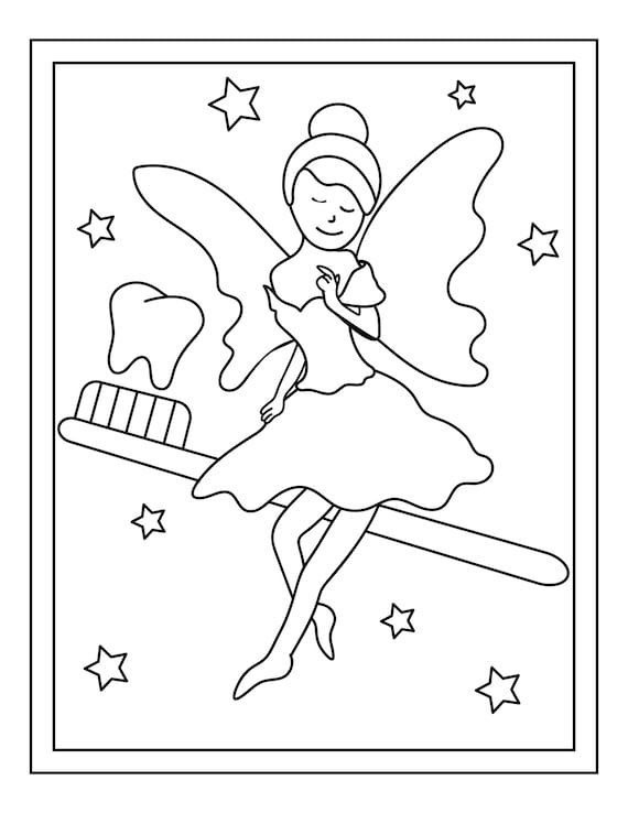 Tooth fairy printable coloring pages