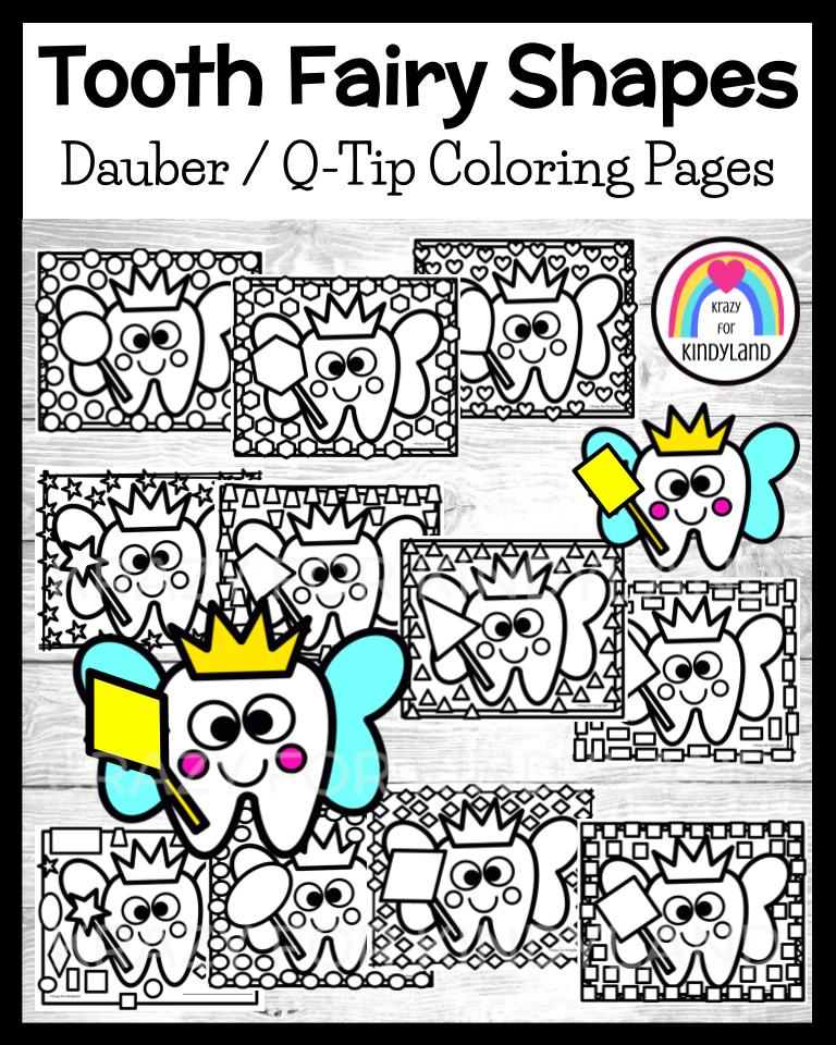 Tooth fairy shapes coloring pages dauber q