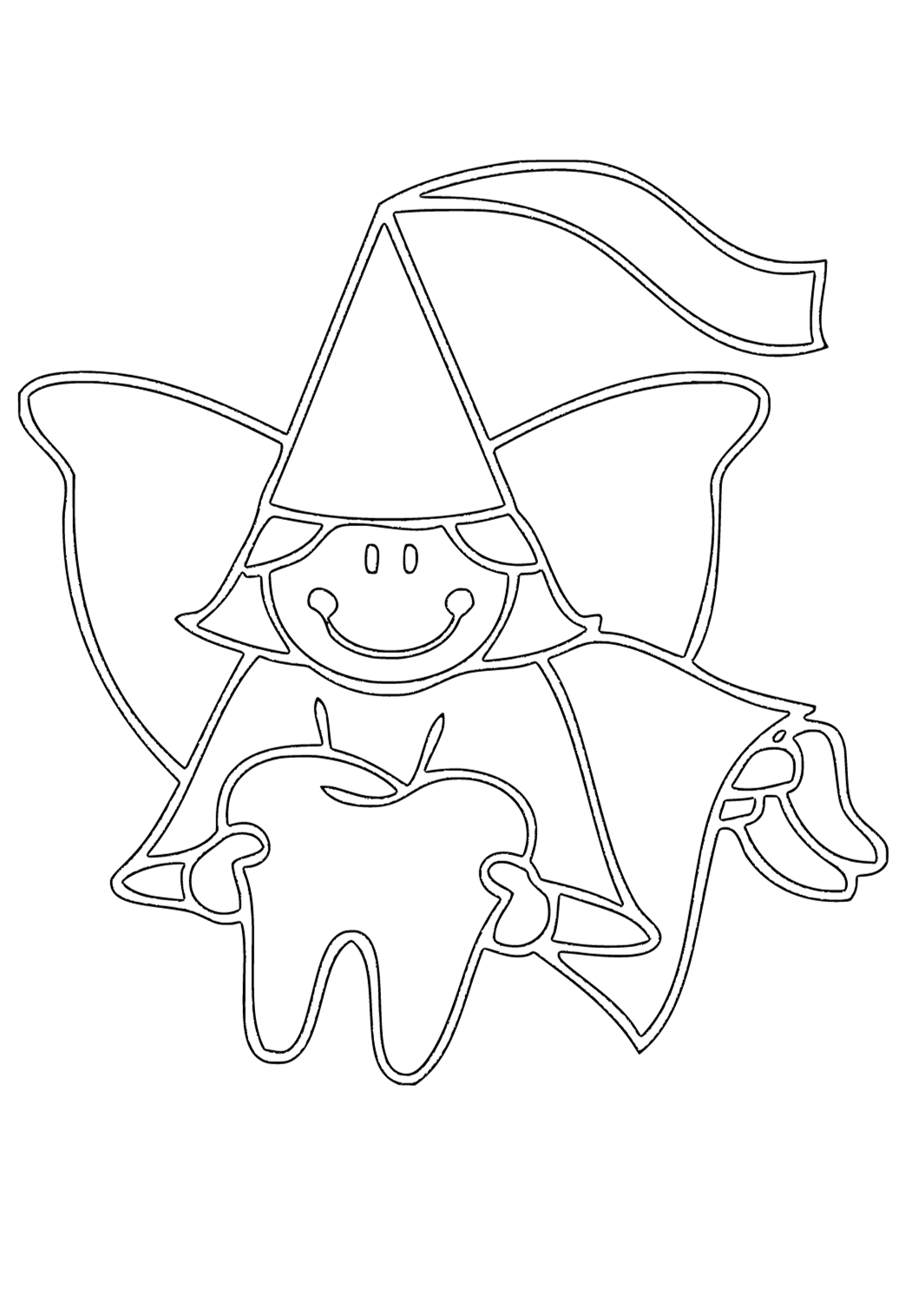 Free printable tooth fairy coloring page for adults and kids
