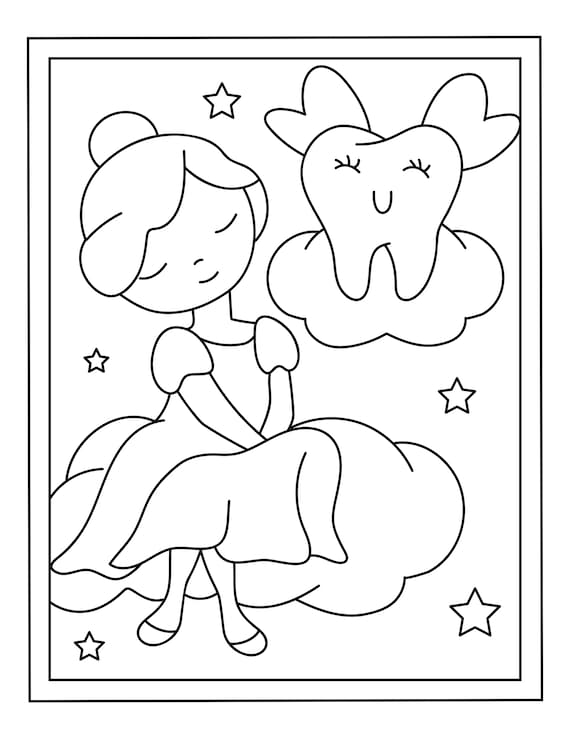 Printable tooth fairy coloring pages