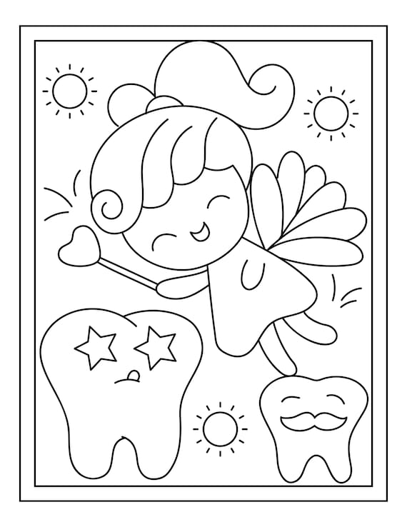 Tooth fairy printable coloring pages