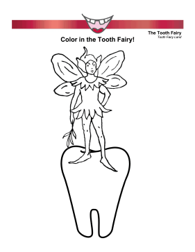 Printable boy tooth fairy coloring page