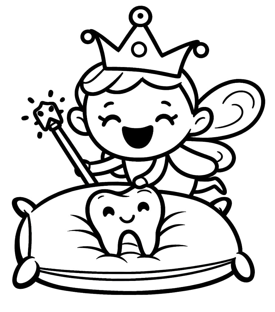 Tooth fairy to print coloring page