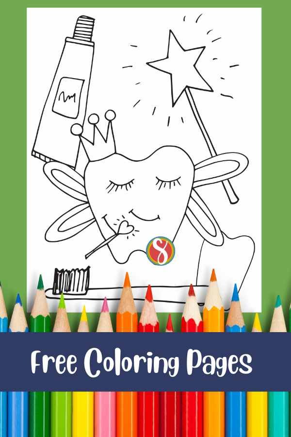 Free tooth fairy coloring pages â stevie doodles