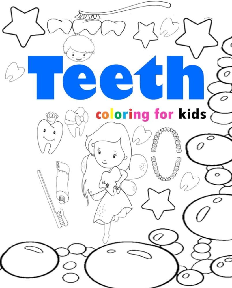Teeth coloring for kids tooth coloring book for kids