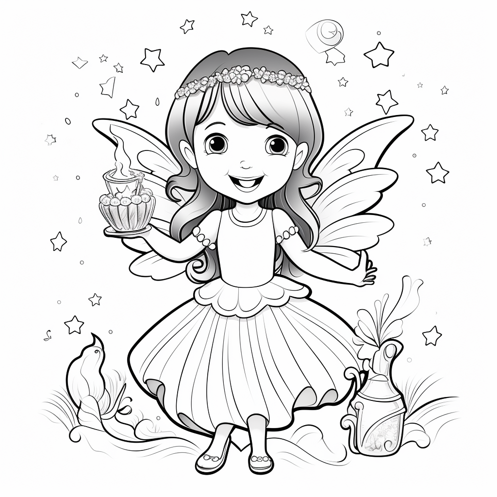 Tooth fairy coloring pages