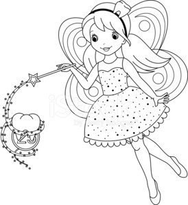 Tooth fairy coloring page stock vector royalty