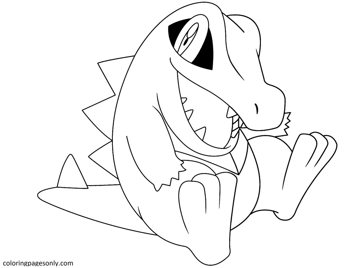 Totodile coloring pages printable for free download