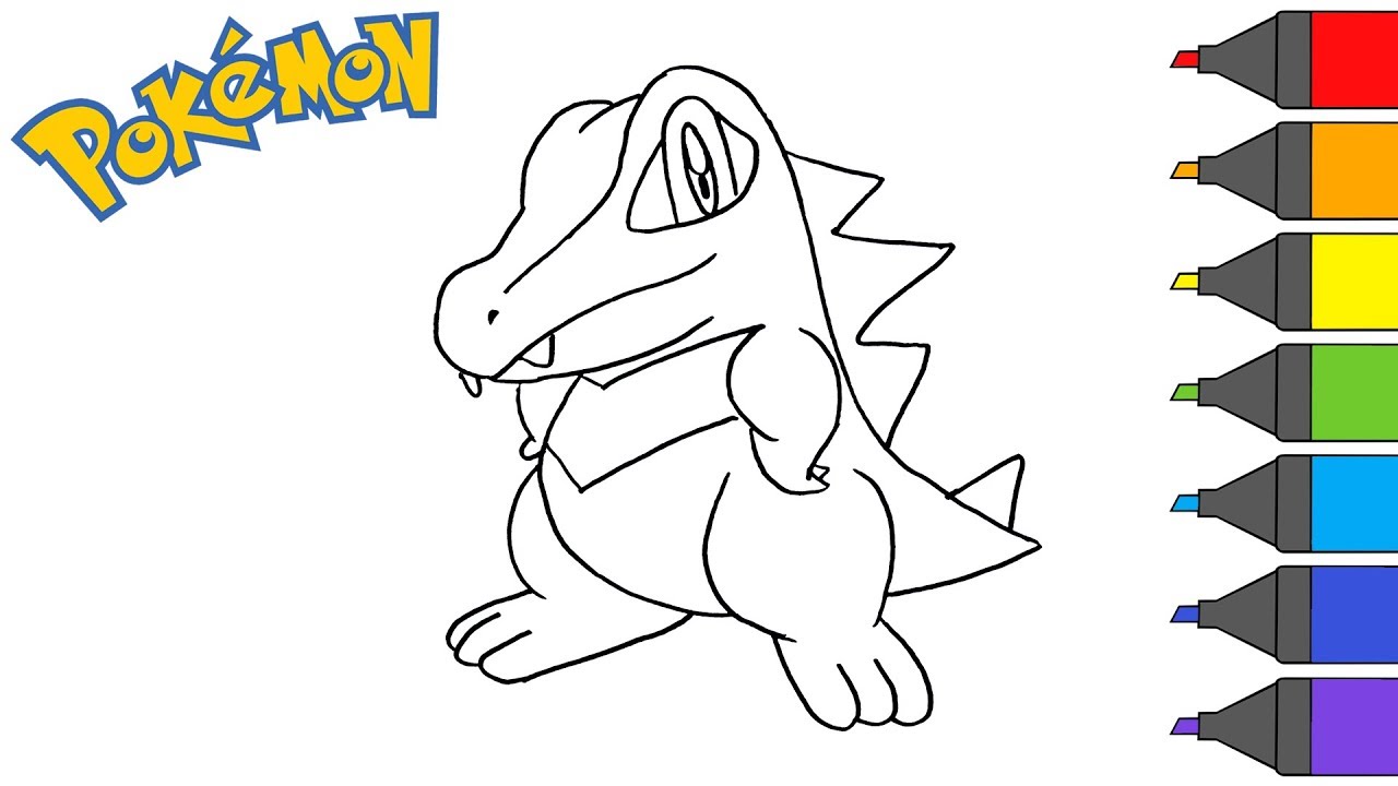 Pokemon totodile how to draw pokemon coloring book artsy kids
