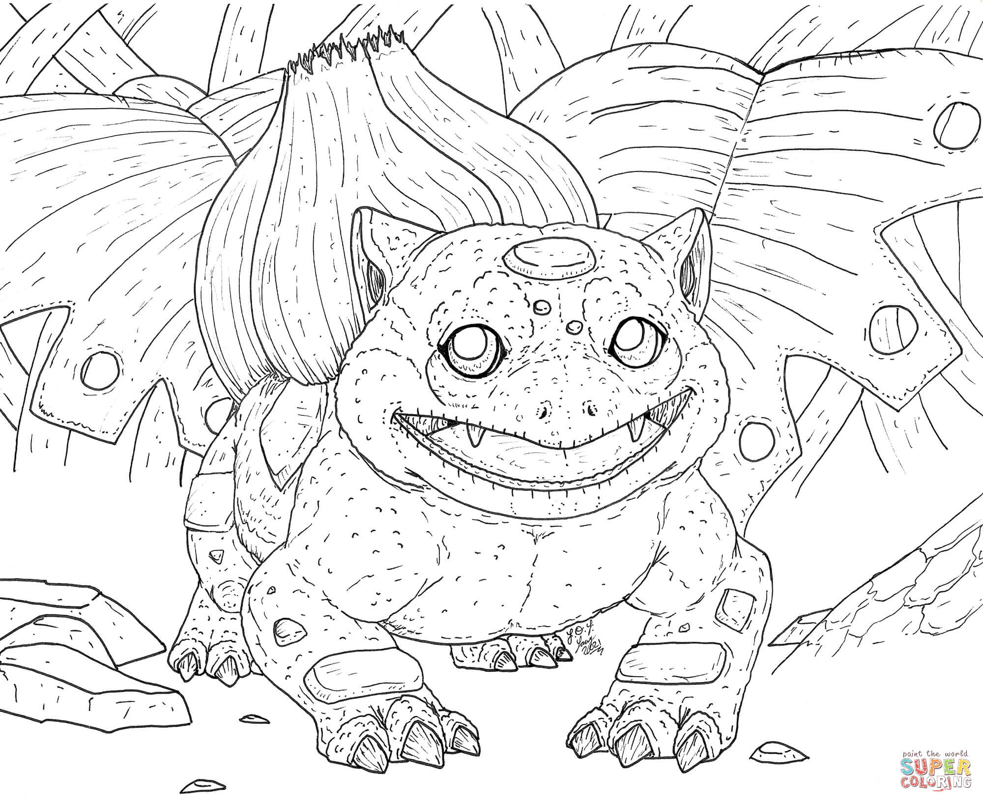 Bulbasaur coloring page free printable coloring pages