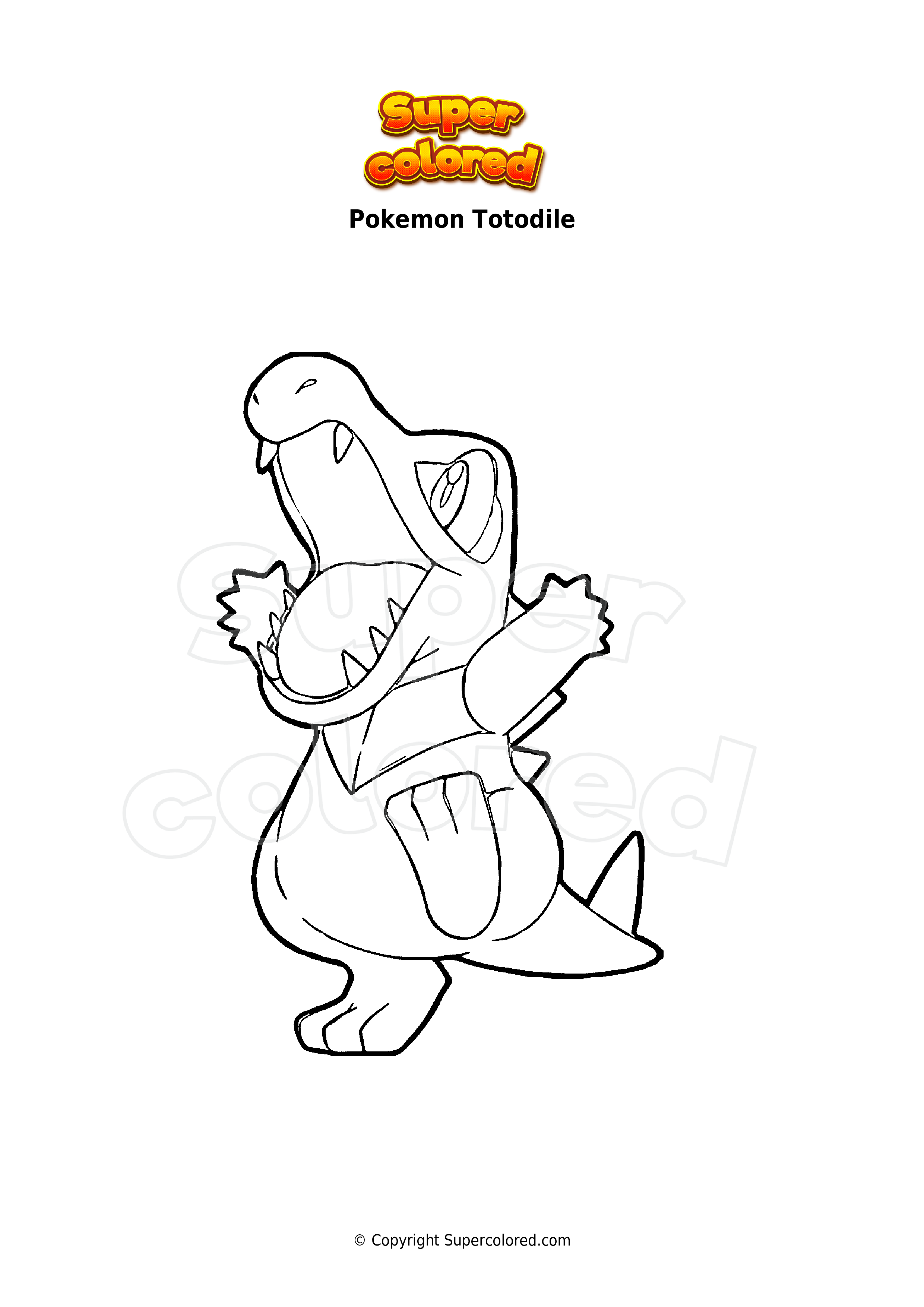Coloring page pokemon totodile