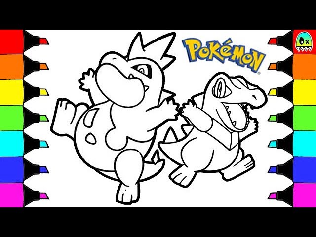 Pokemon coloring pages totodile colouring book fun for kids