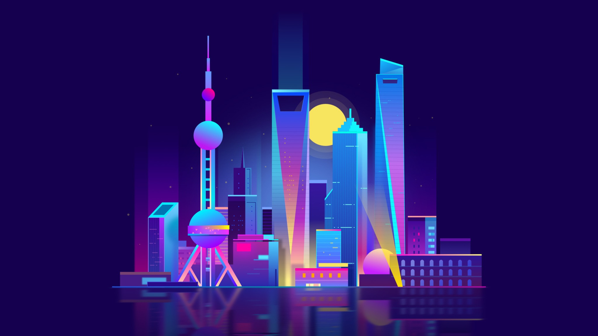 X shanghai city hd illustration x resolution hd k wallpapers images backgrounds photos and pictures