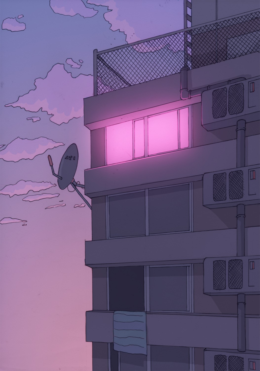 Illustration pink city