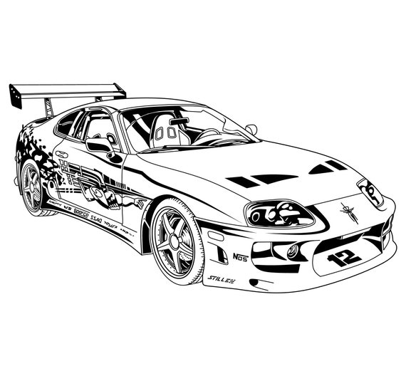 Fast jdm sports super car supra car svg car clipart fast car files for cricut and silhouette dxf png vector