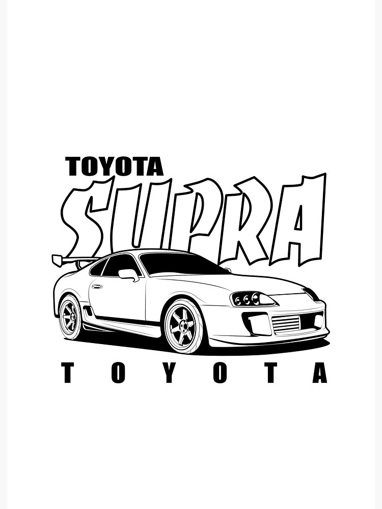 Toyota supra mk line black art board print for sale by hans