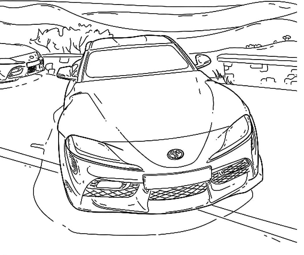 Toyota on the road coloring page