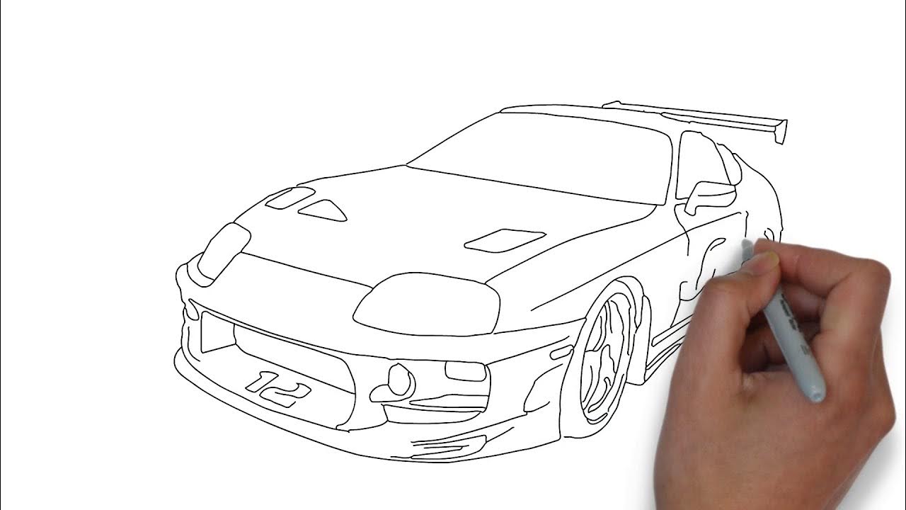 How to draw toyota supra fast and furious step by step