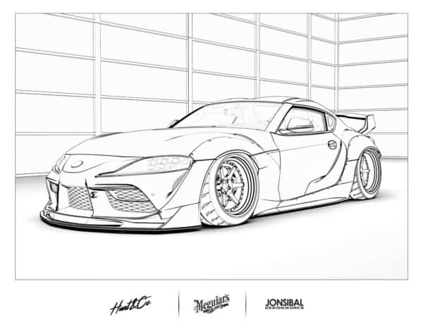 Supercar coloring pages built by kids