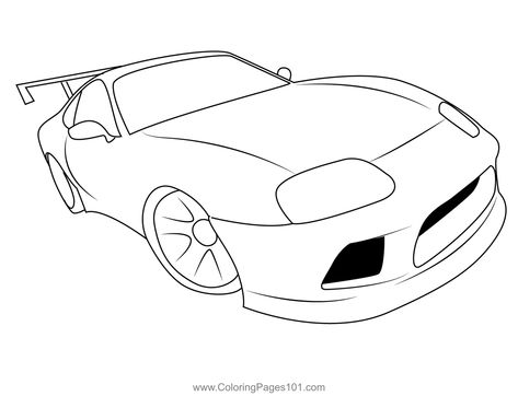 Creative coloring pages of toyota supra for car enthusiasts