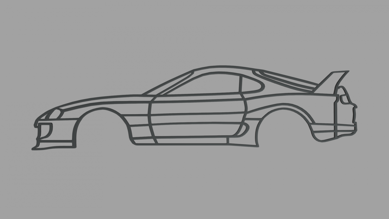 Toyota supra wall silhouette d print model in other