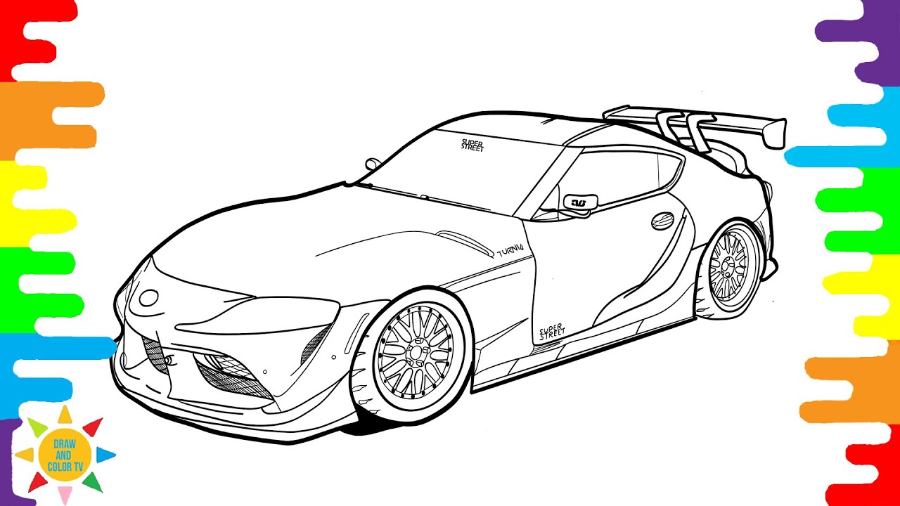 Toyota supra coloring pages toyota supra k coloring pages speed car coloring
