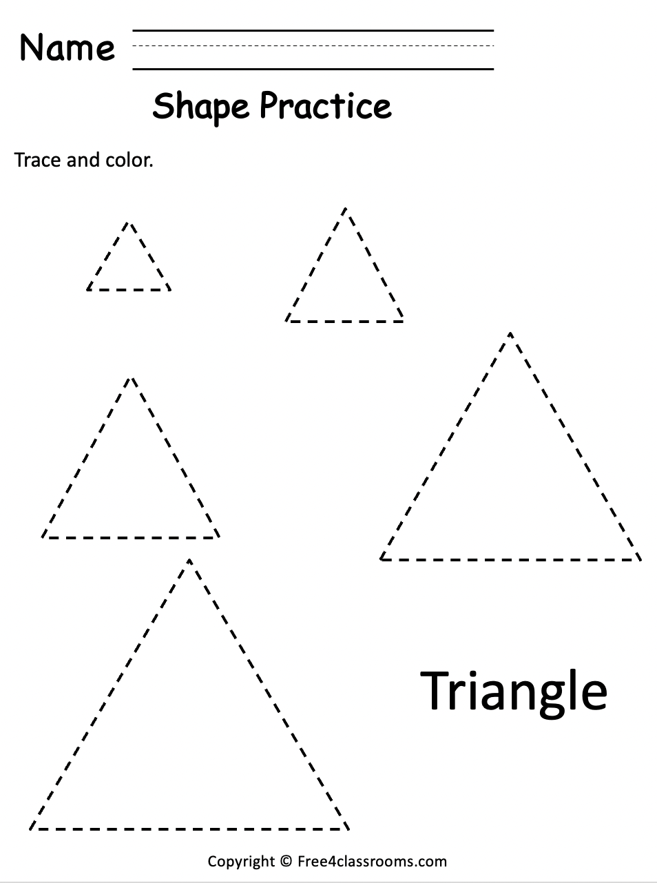 Free preschool tracing worksheet