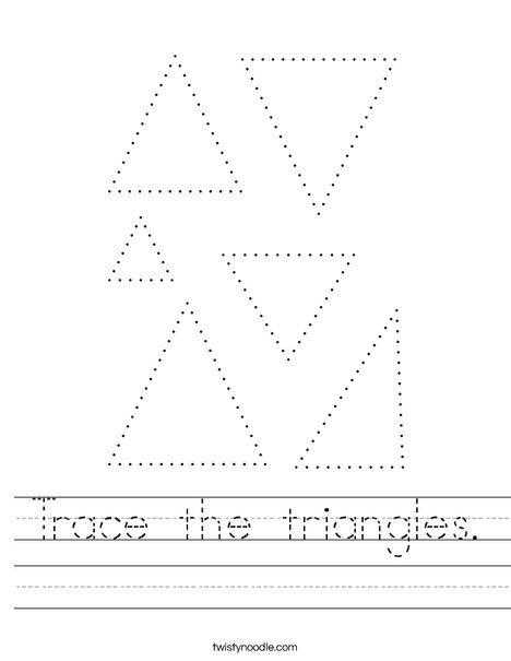 Trace the triangles worksheet