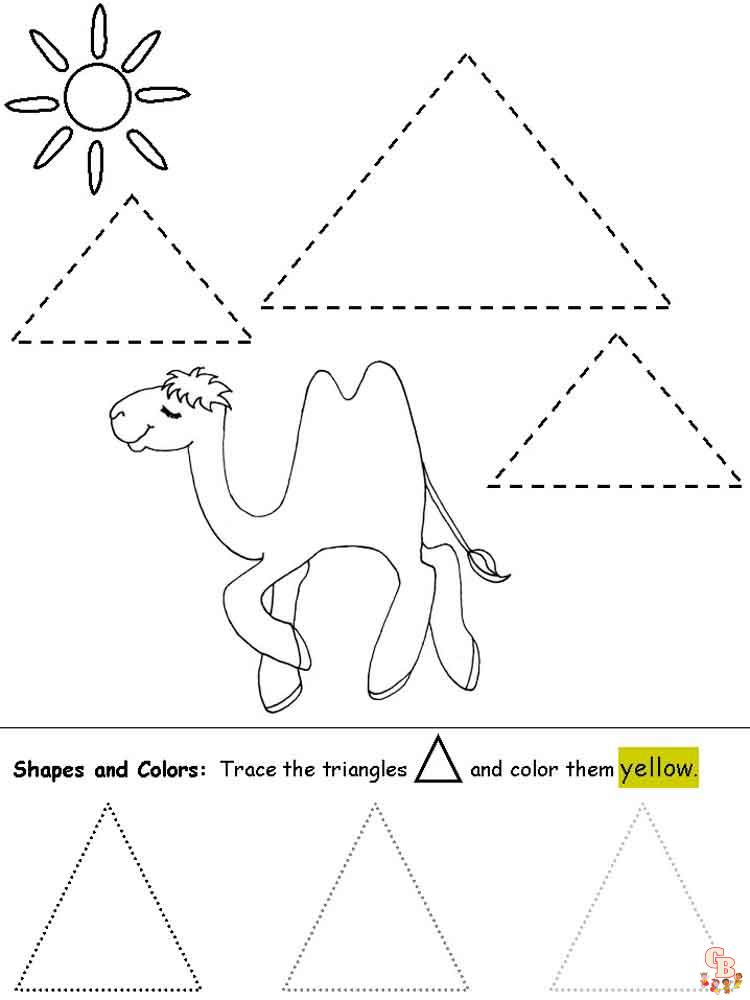 Triangle coloring pages printable free easy to color