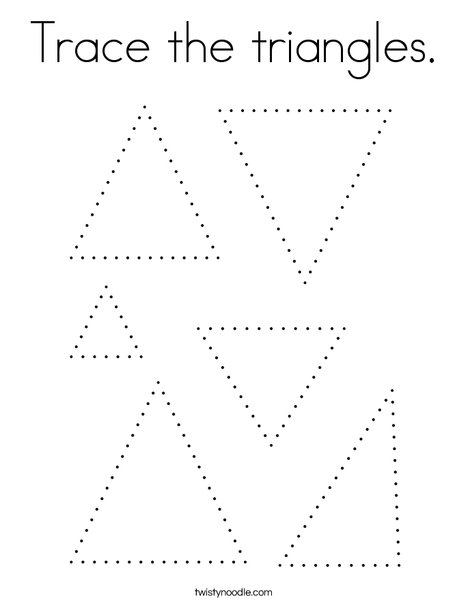 Trace the triangles coloring page