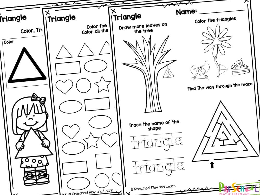 Ðºfree printable triangle shape worksheets for preschool
