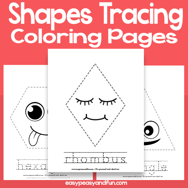 Shapes tracing coloring pages â easy peasy and fun hip