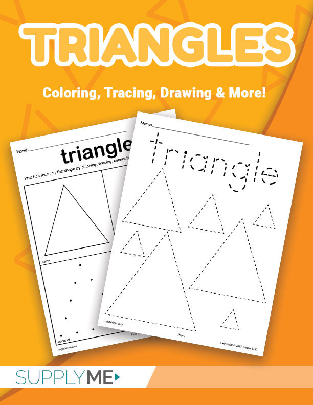 Triangle worksheets tracing coloring pages cutting more â