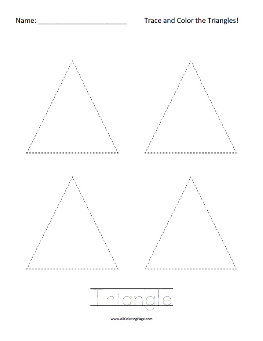 Trace and color the triangle â free printable coloring page