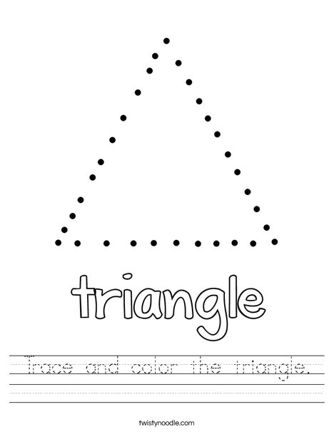 Trace and color the triangle worksheet